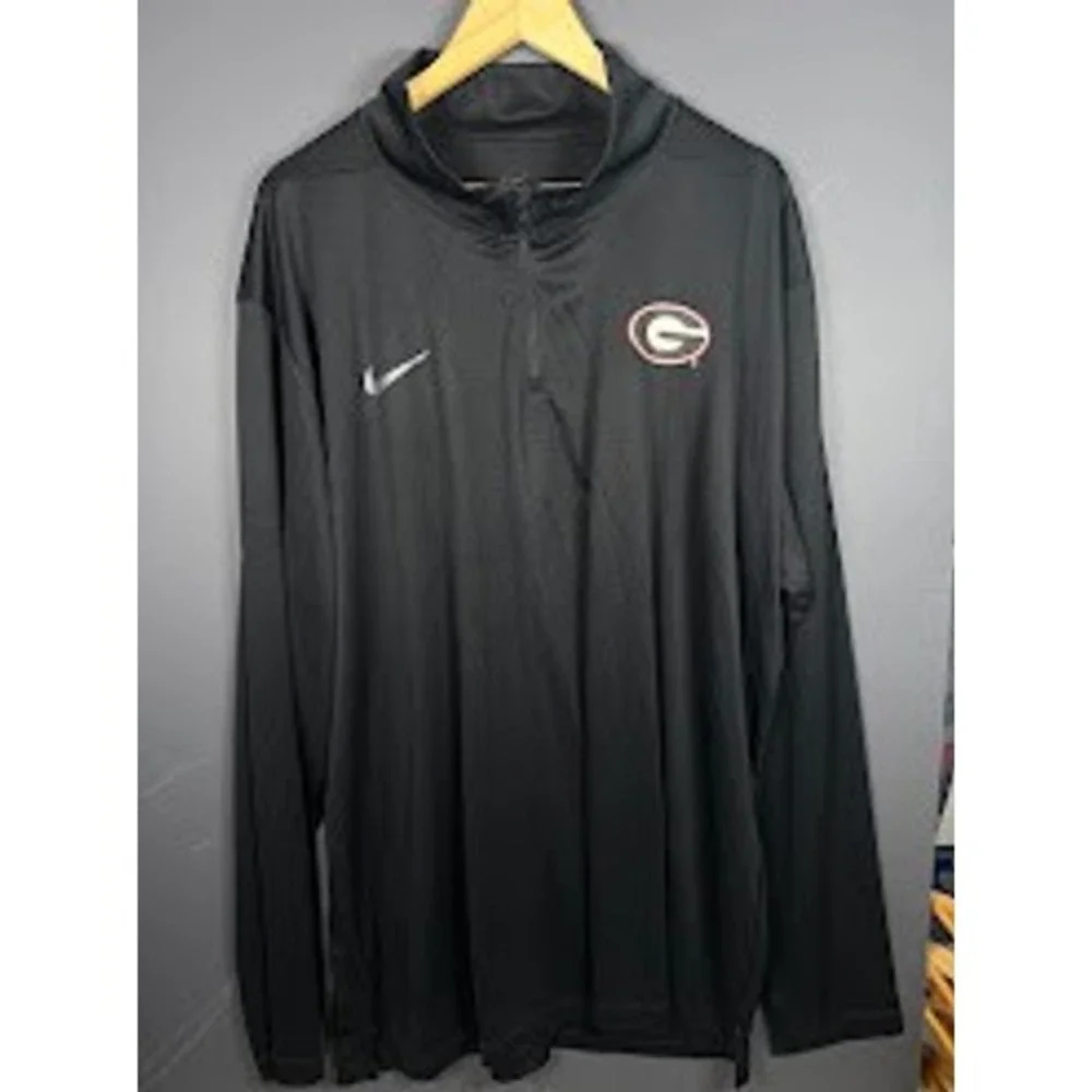 Nike Georgia Bulldogs Dri-FIT Quarter Zip Pullover Black Mens 3XL Tall NCAA